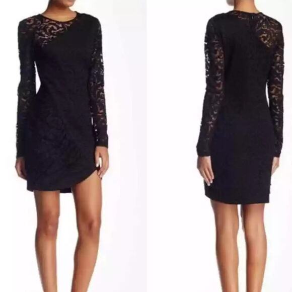 NWT PARKER Illusion Lace Sheath Tulip Hem Dress Size Small - Picture 1 of 10